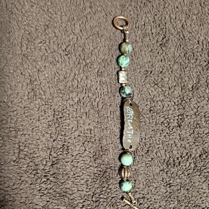 Handcrafted 'Breathe' Bracelet with Green Accents